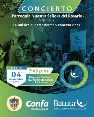 Villamaría vibra con la sinfónica juvenil en esta Toma de Ciudad