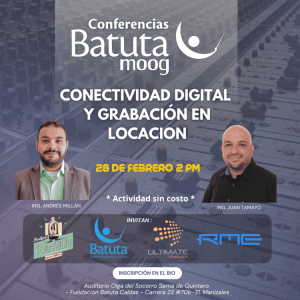 Conferencias Batuta MOOG Conectividad digital y grabación en locación